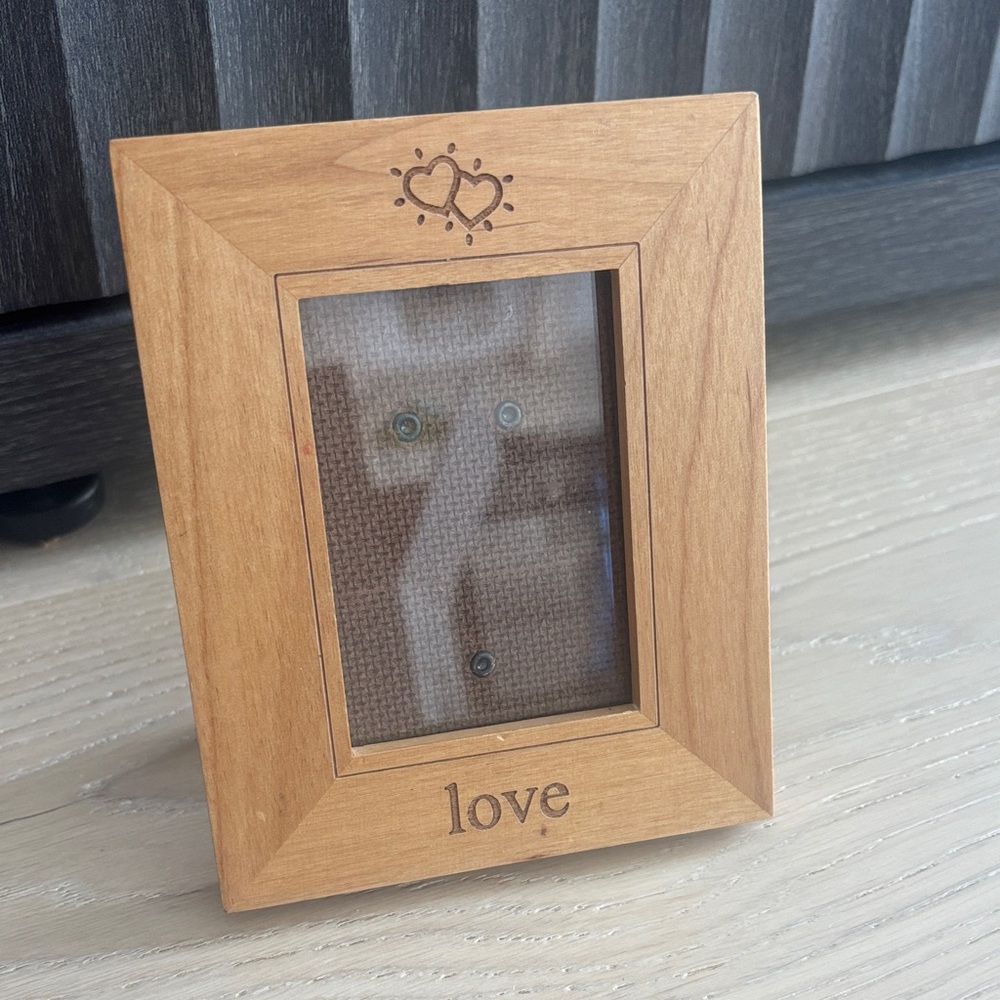 Wooden Love Photo Frame with Heart Design picture size 2” x 3”